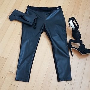 CK faux leather pants